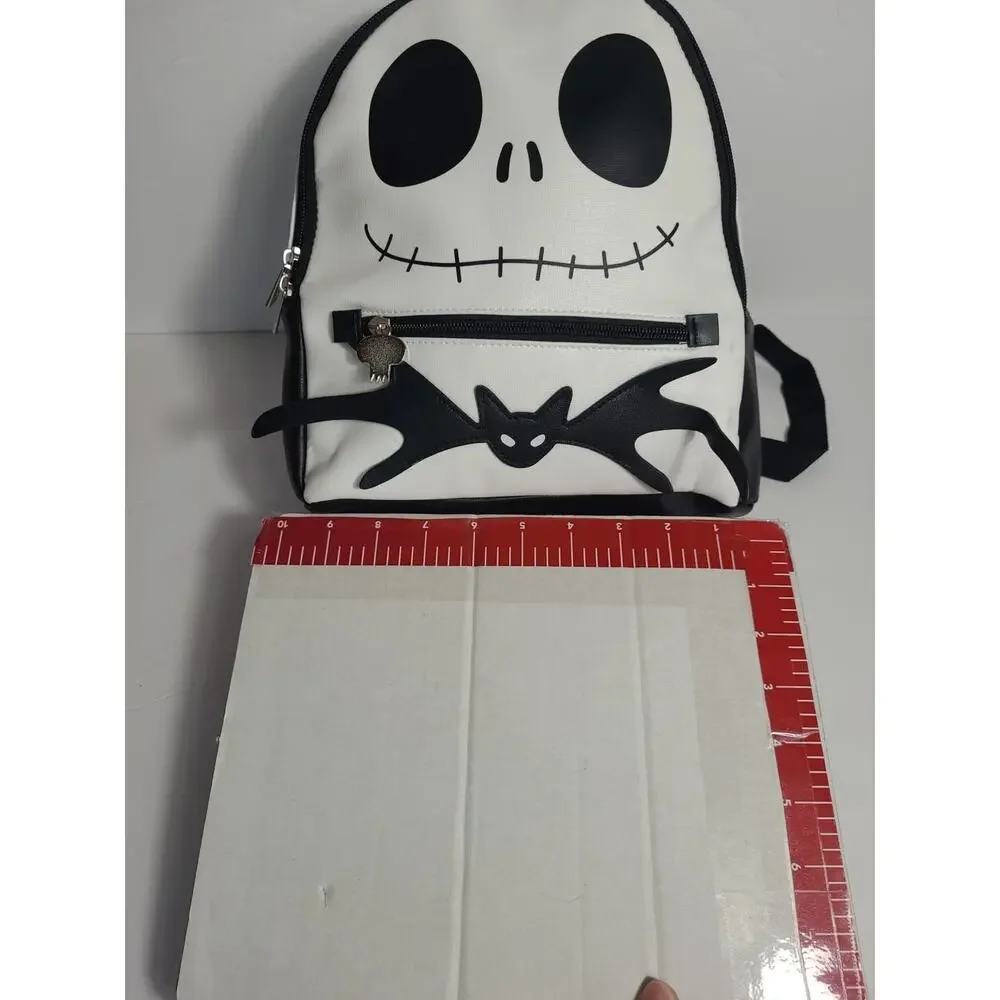 Disney Jack Skellington Mini Backpack Nightmare Before Christmas Black White Bat